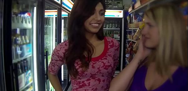  COLLEGE RULES - Dixie Belle And Serena Torres Getting Fucked In Public Mini Mart